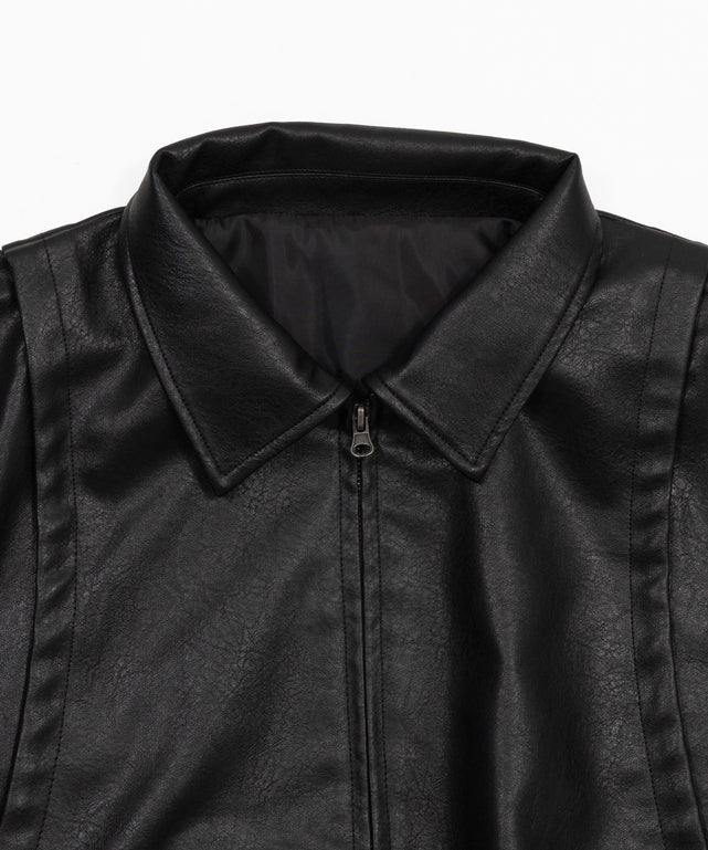 PUタックボンバージャケット