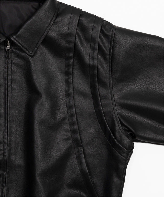 PUタックボンバージャケット