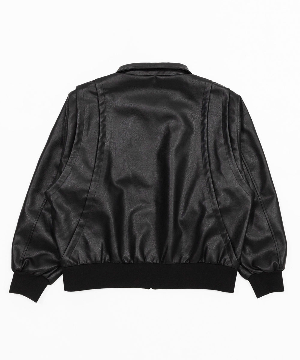 PUタックボンバージャケット