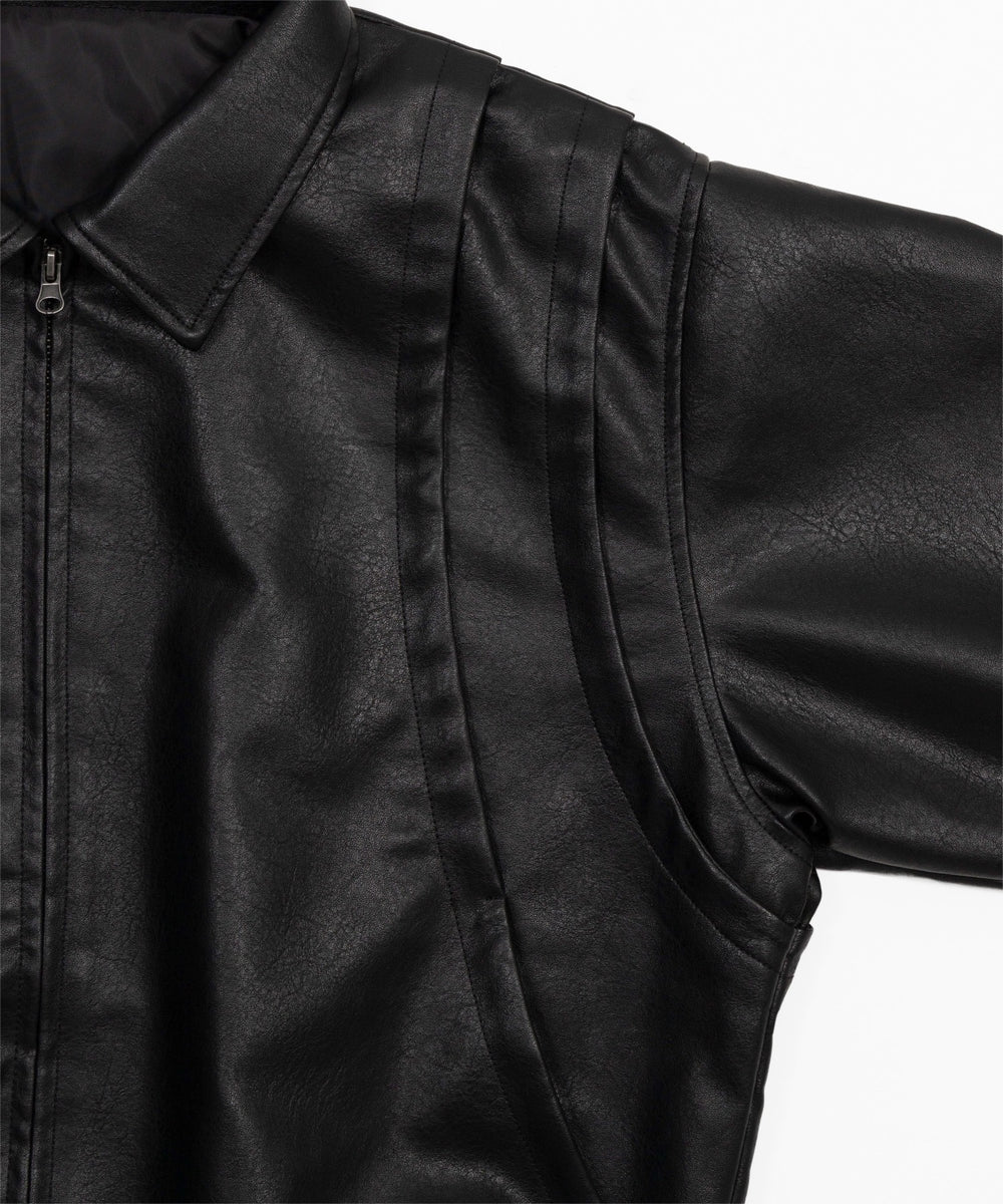 PUタックボンバージャケット