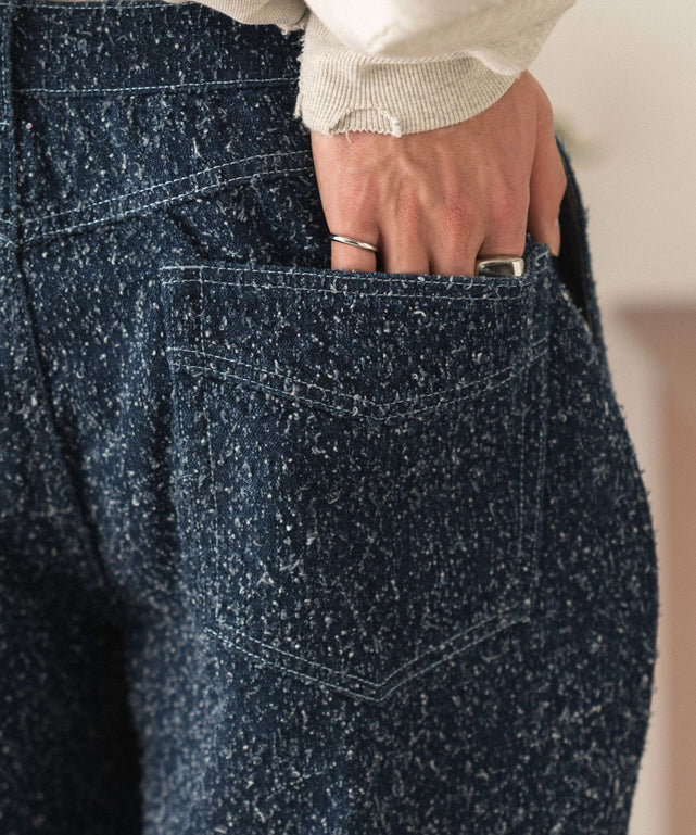 ネップデニムバギーパンツ