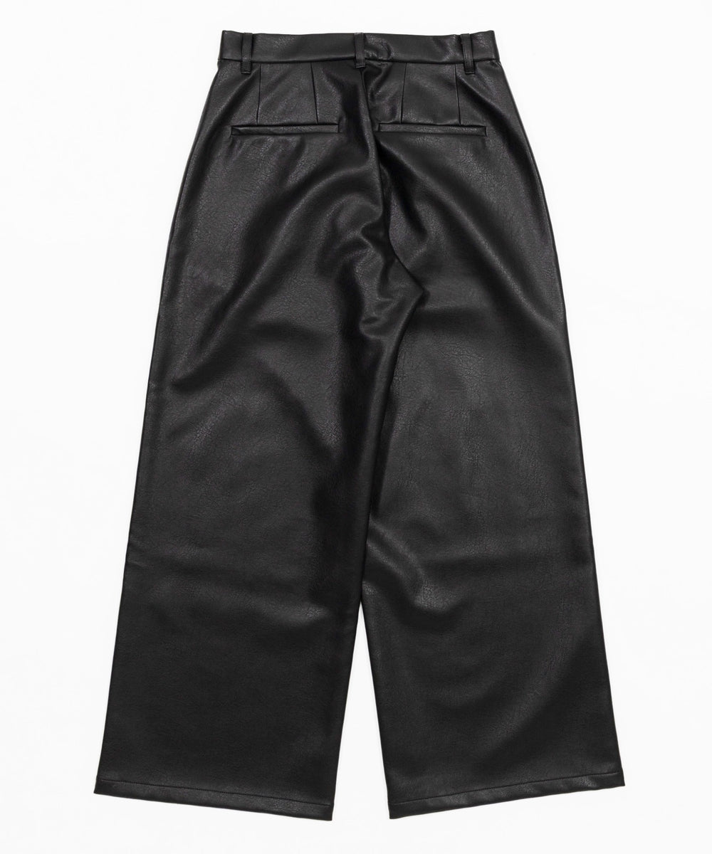 PUタックワイドトラウザー