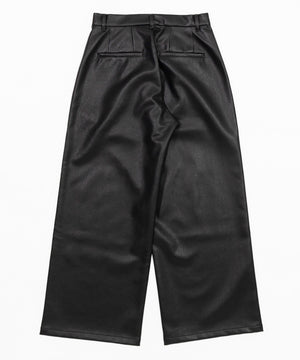 PUタックワイドトラウザー