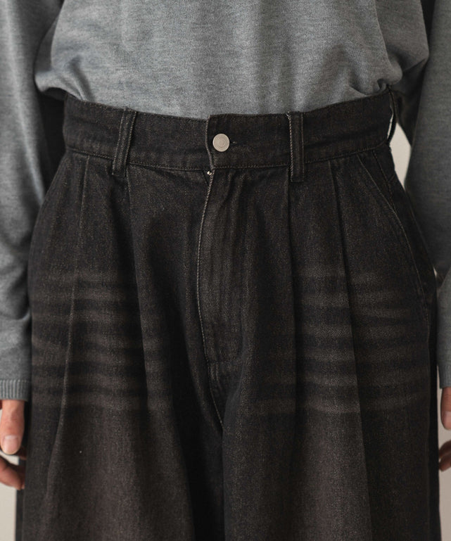 クロップドワイドデニムパンツ