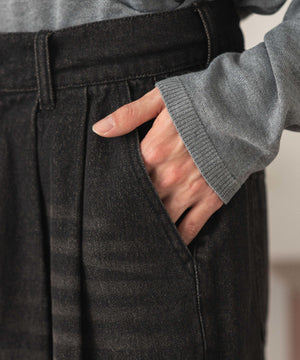 クロップドワイドデニムパンツ