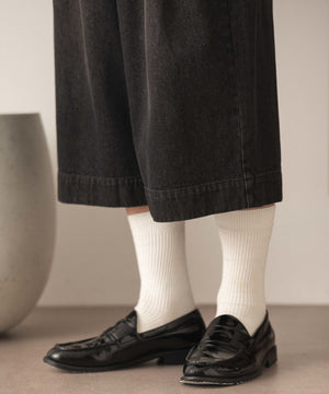 クロップドワイドデニムパンツ