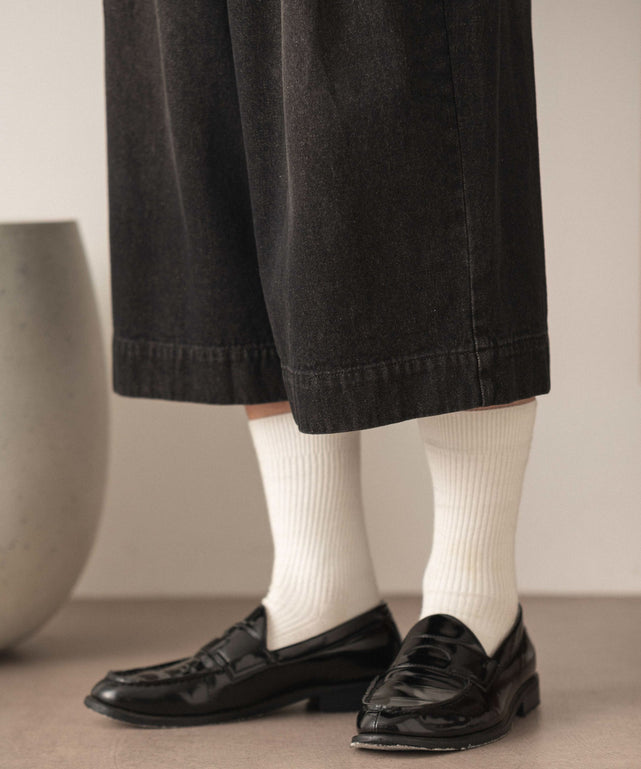 クロップドワイドデニムパンツ