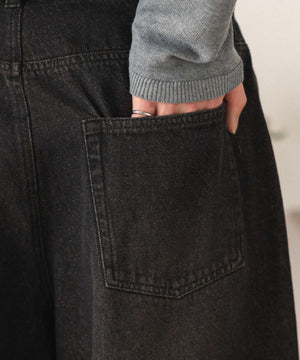 クロップドワイドデニムパンツ