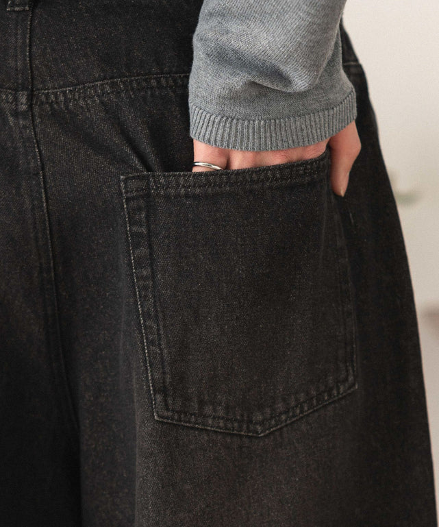 クロップドワイドデニムパンツ