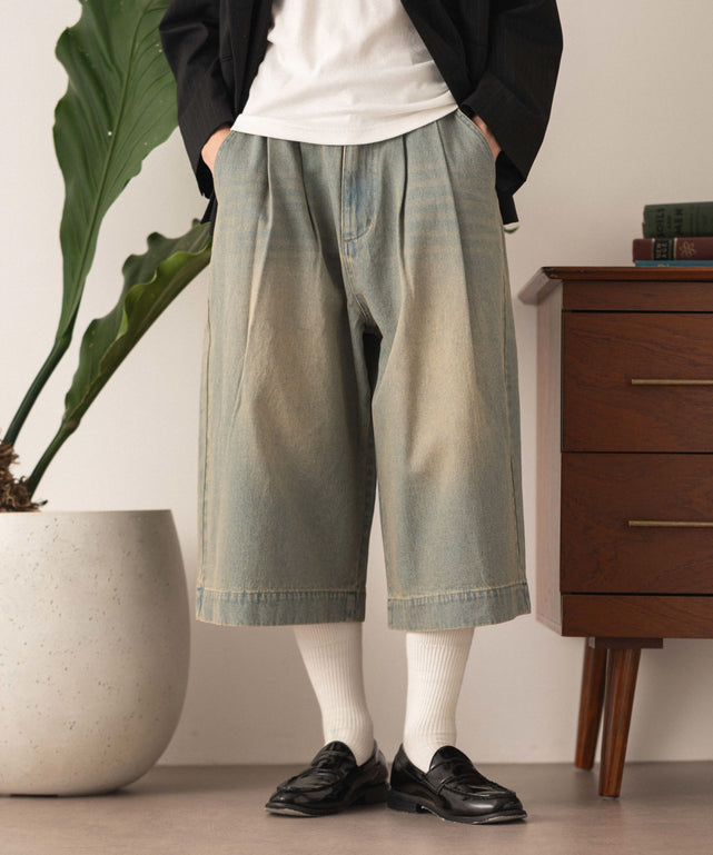 デニム淡加工 モデル：180cm L着用