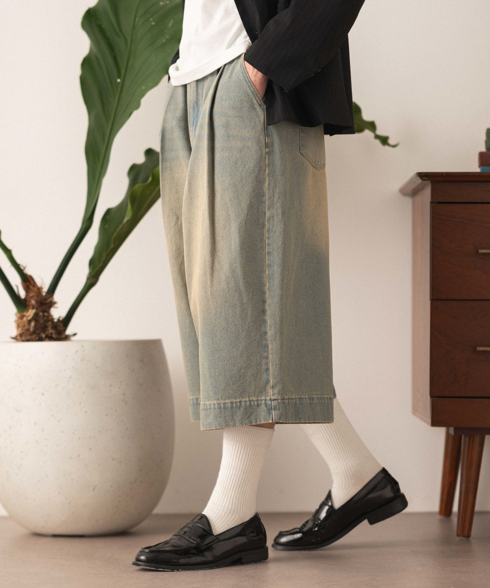 デニム淡加工 モデル：180cm L着用