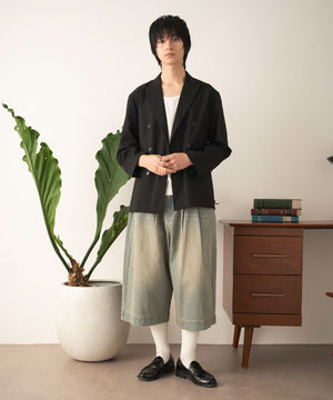 デニム淡加工 モデル：180cm L着用