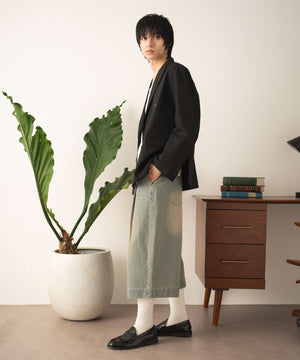 デニム淡加工 モデル：180cm L着用