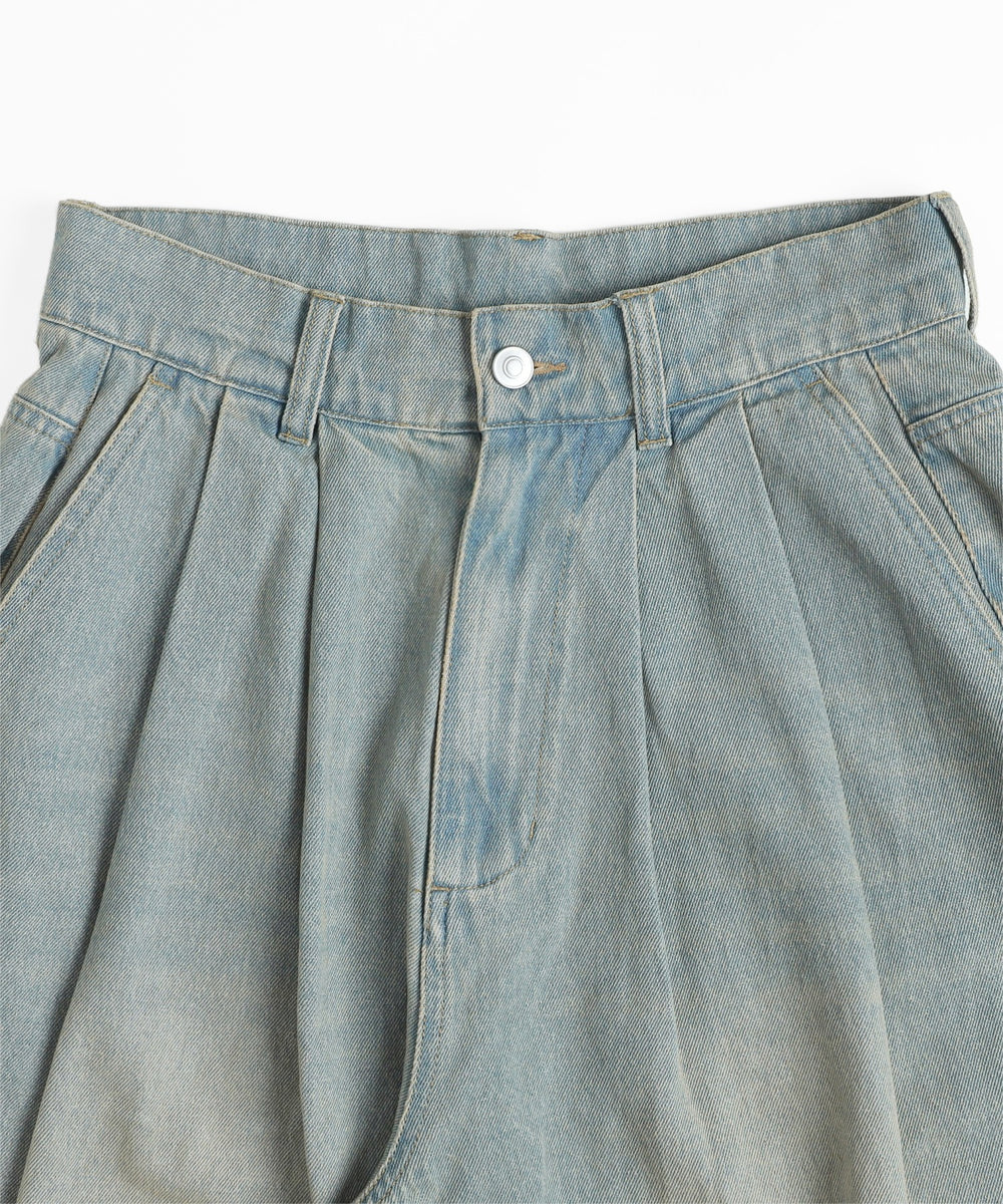 クロップドワイドデニムパンツ