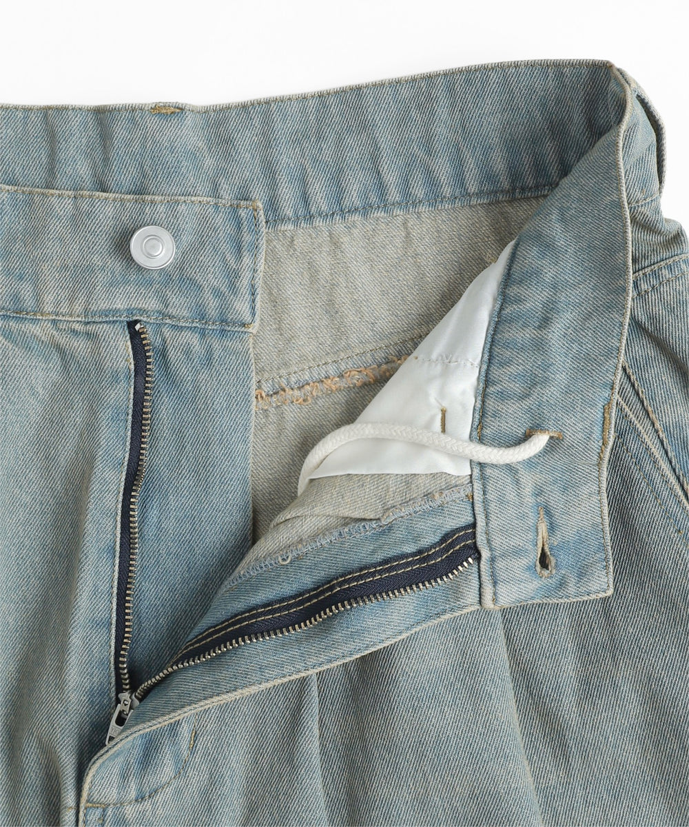 クロップドワイドデニムパンツ