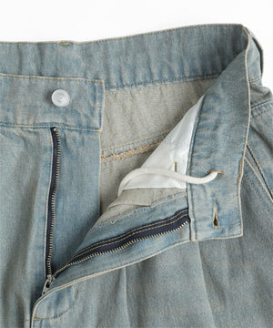 クロップドワイドデニムパンツ