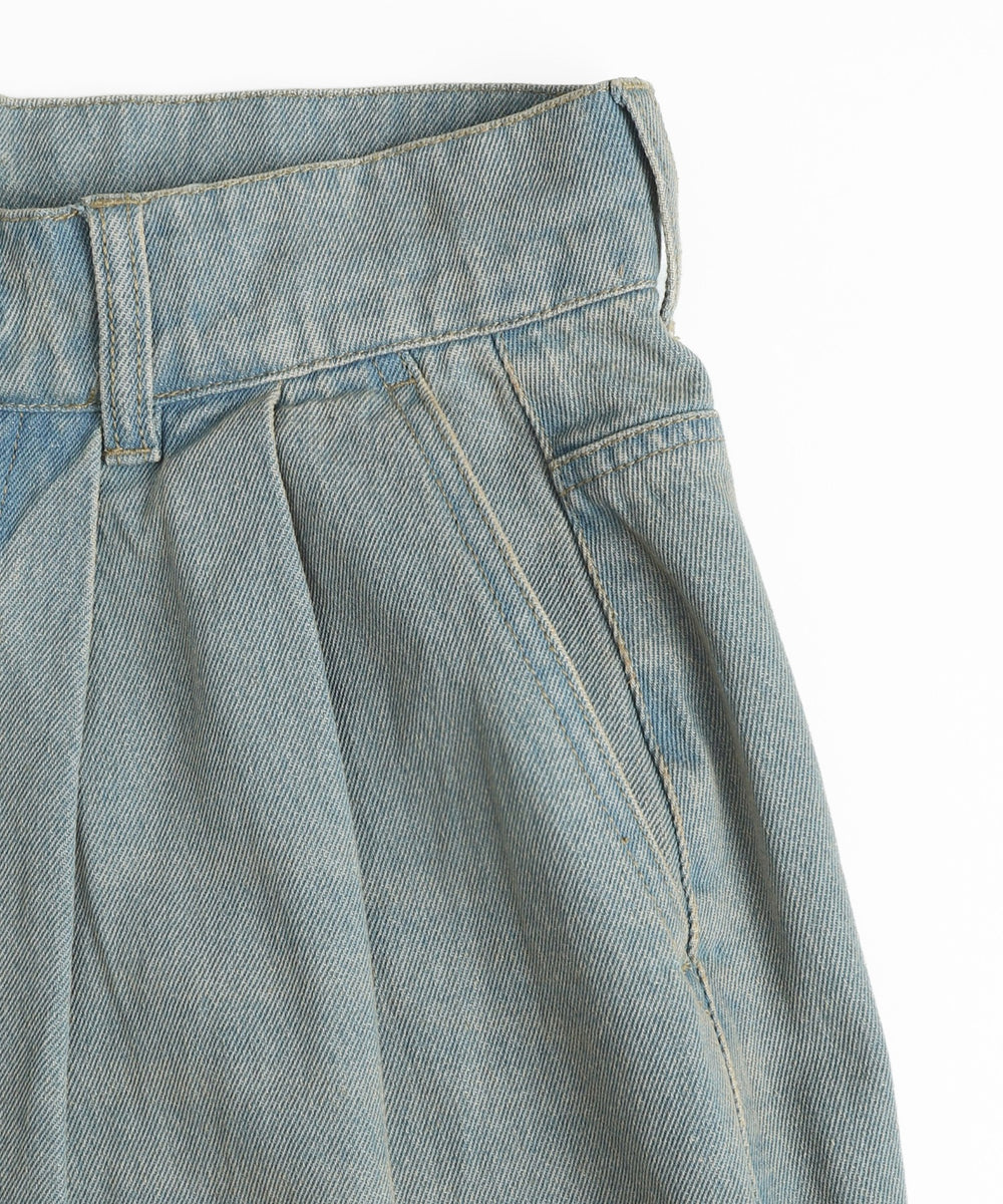 クロップドワイドデニムパンツ