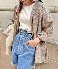 ベージュチェック1 / F