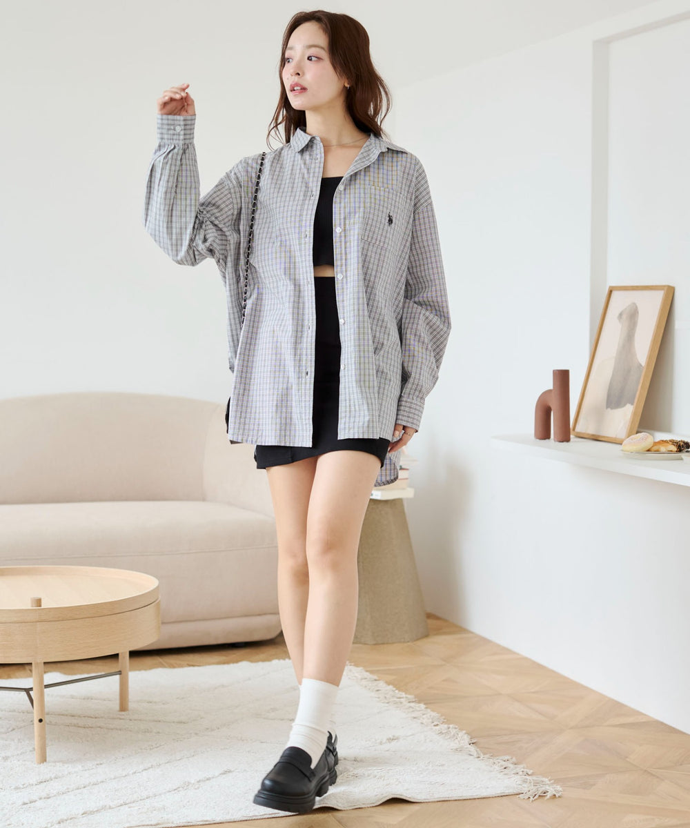 ブラックチェック1モデル：165cm F着用