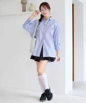 ブルーチェック1モデル：165cm F着用
