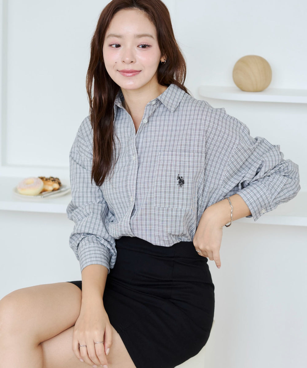 ブラックチェック1モデル：165cm F着用