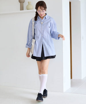 ブルーチェック1モデル：165cm F着用