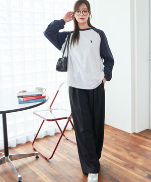 柄3(ネイビーラグラン) モデル：165cm F着用