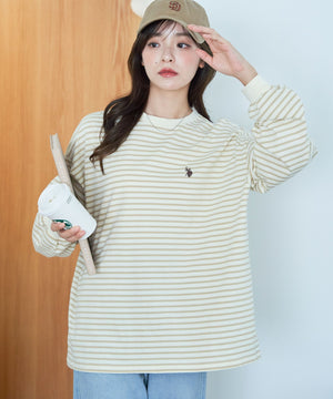 ベージュ系ボーダー  モデル：165cm F着用