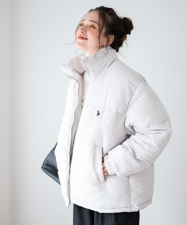 U.S. POLO ASSN.|別注オーバーサイズパテッドジャケット/Lグレー モデル：162cm M着用