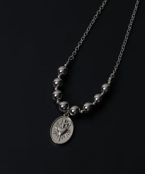 MビーズMIXチェーンモチーフネックレス