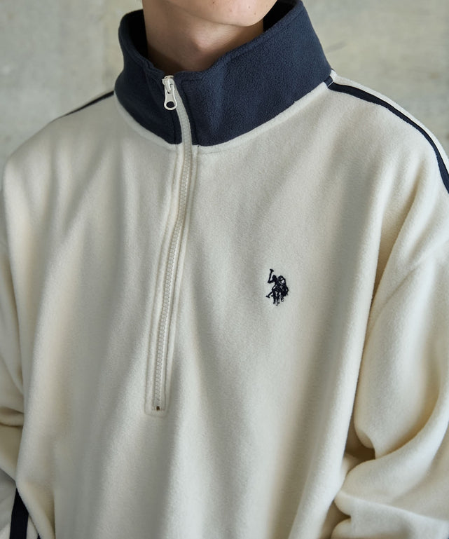 USPOLOフリースハーフジッププルオーバー