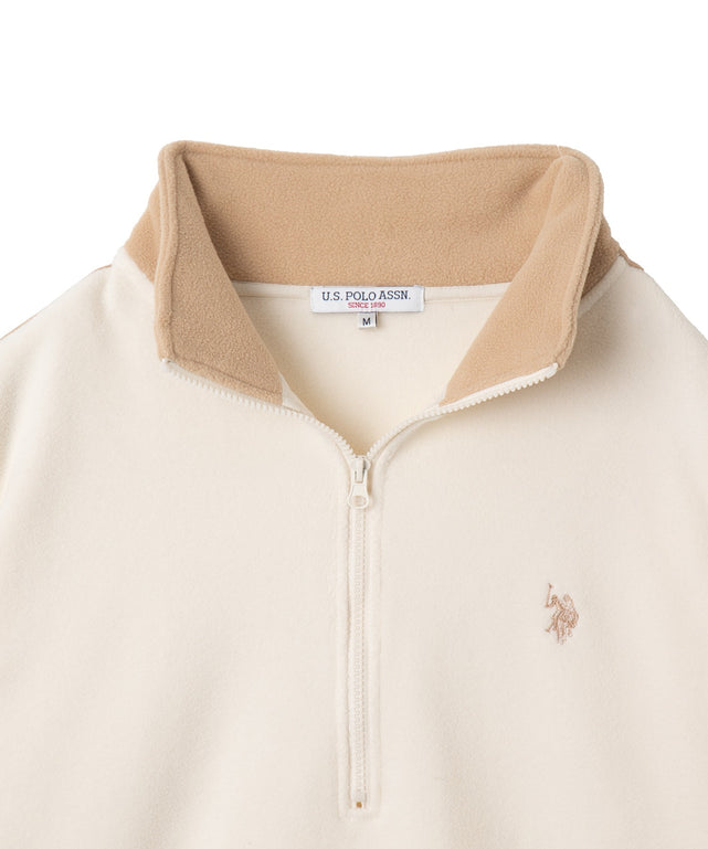USPOLOフリースハーフジッププルオーバー
