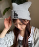 【WEGO限定デザイン】別注NEWERA　CAT　EAR　KNIT/LAグレー（柄3）