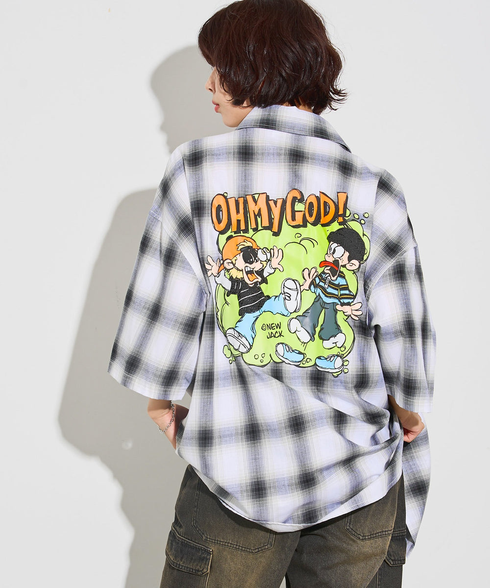 ホワイト系チェック モデル：160cm L着用