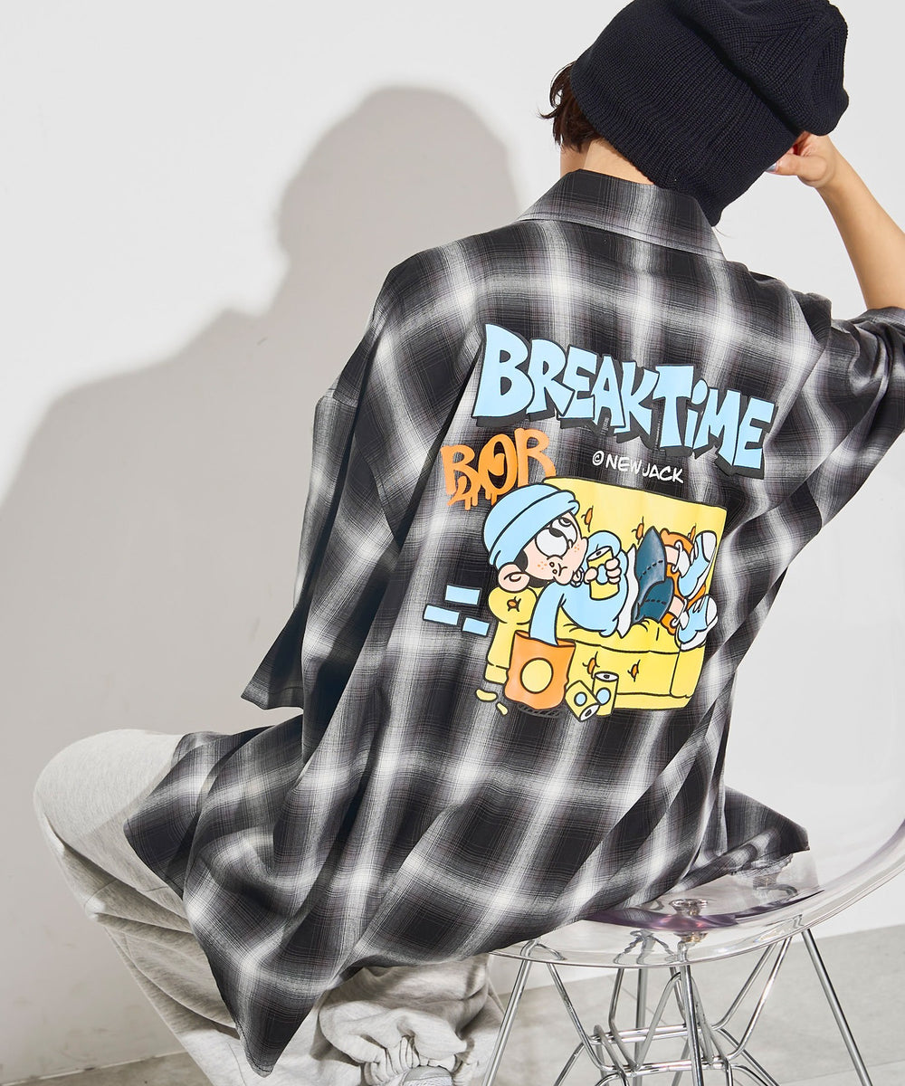 ブラック系チェック モデル：160cm L着用