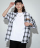 ホワイト系チェック1 モデル：174cm L着用