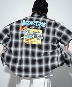 ブラック系チェック1 モデル：174cm L着用