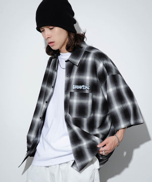 ブラック系チェック1 モデル：174cm L着用