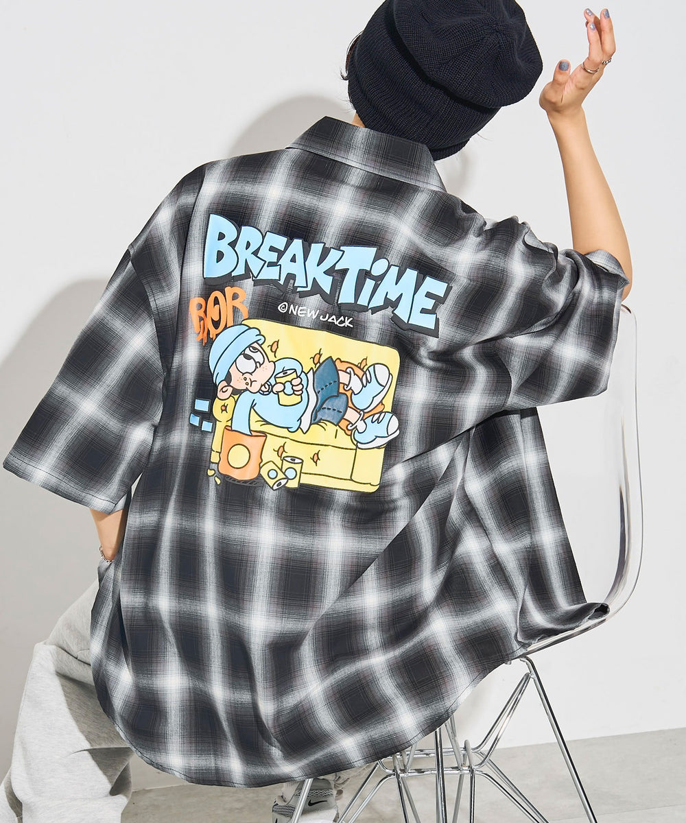 ブラック系チェック モデル：160cm L着用