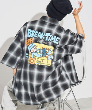 ブラック系チェック モデル：160cm L着用