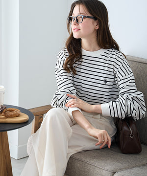 ホワイト系ボーダー モデル：162cm M着用