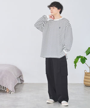 ホワイト系ボーダー モデル：175cm L着用