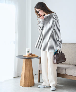 ホワイト系ボーダー モデル：162cm M着用