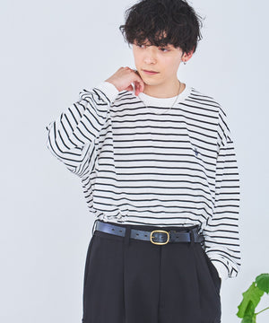 ホワイト系ボーダー モデル：175cm L着用