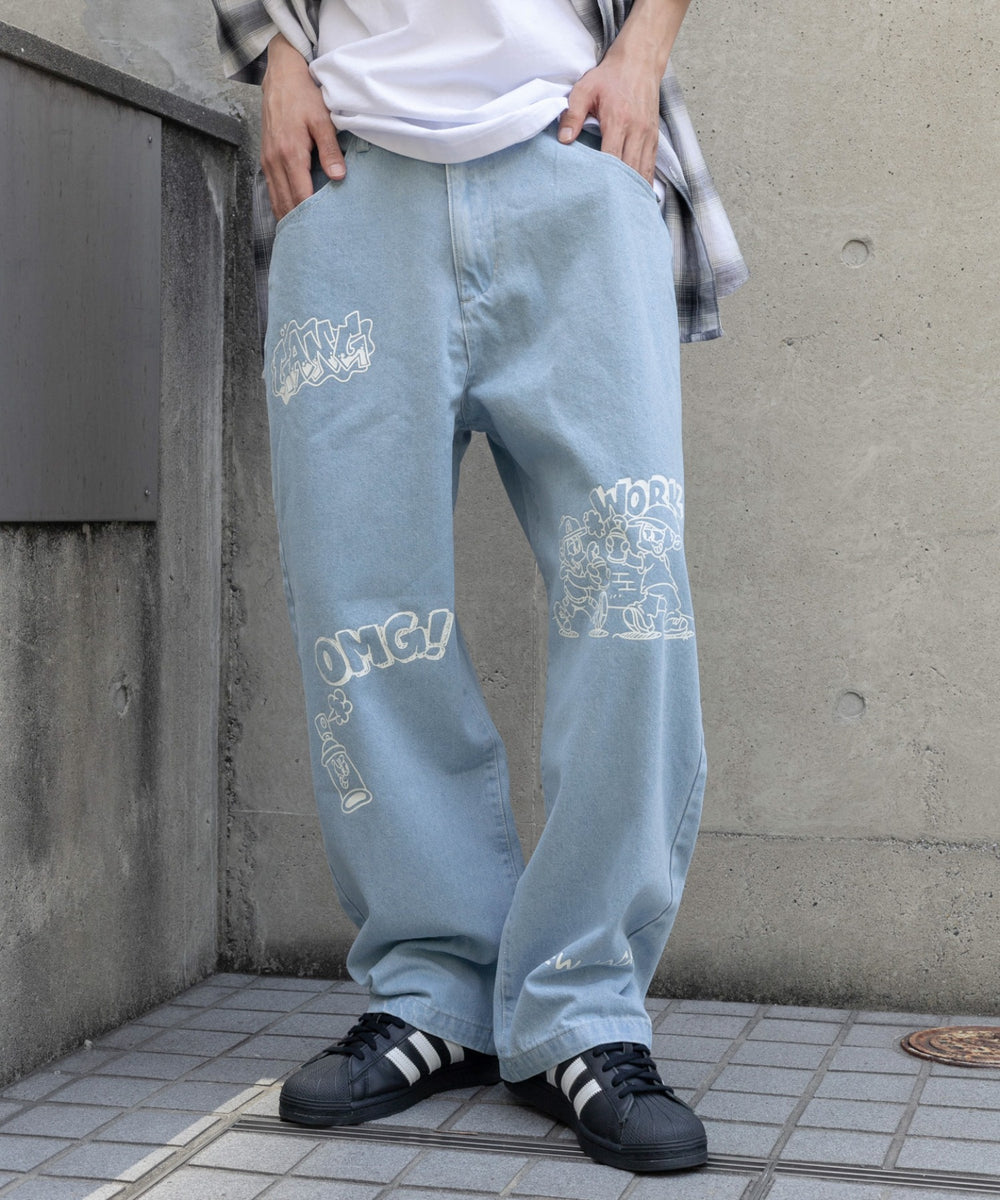 デニム淡色 モデル：175cm L着用