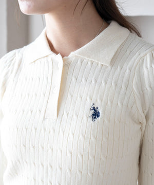 別注USPOLOケーブルニットポロ