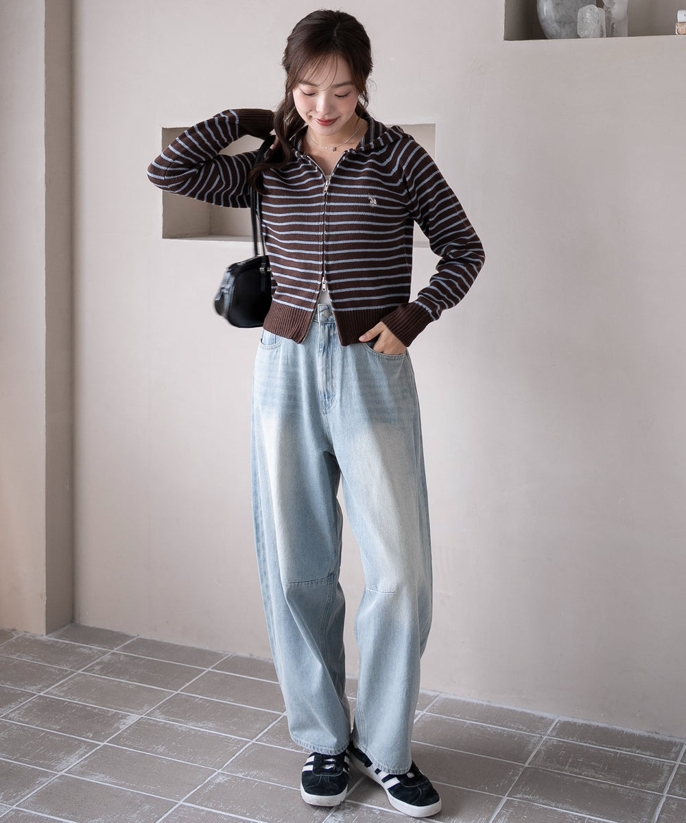 ブラウンボーダー　モデル：165cm F着用