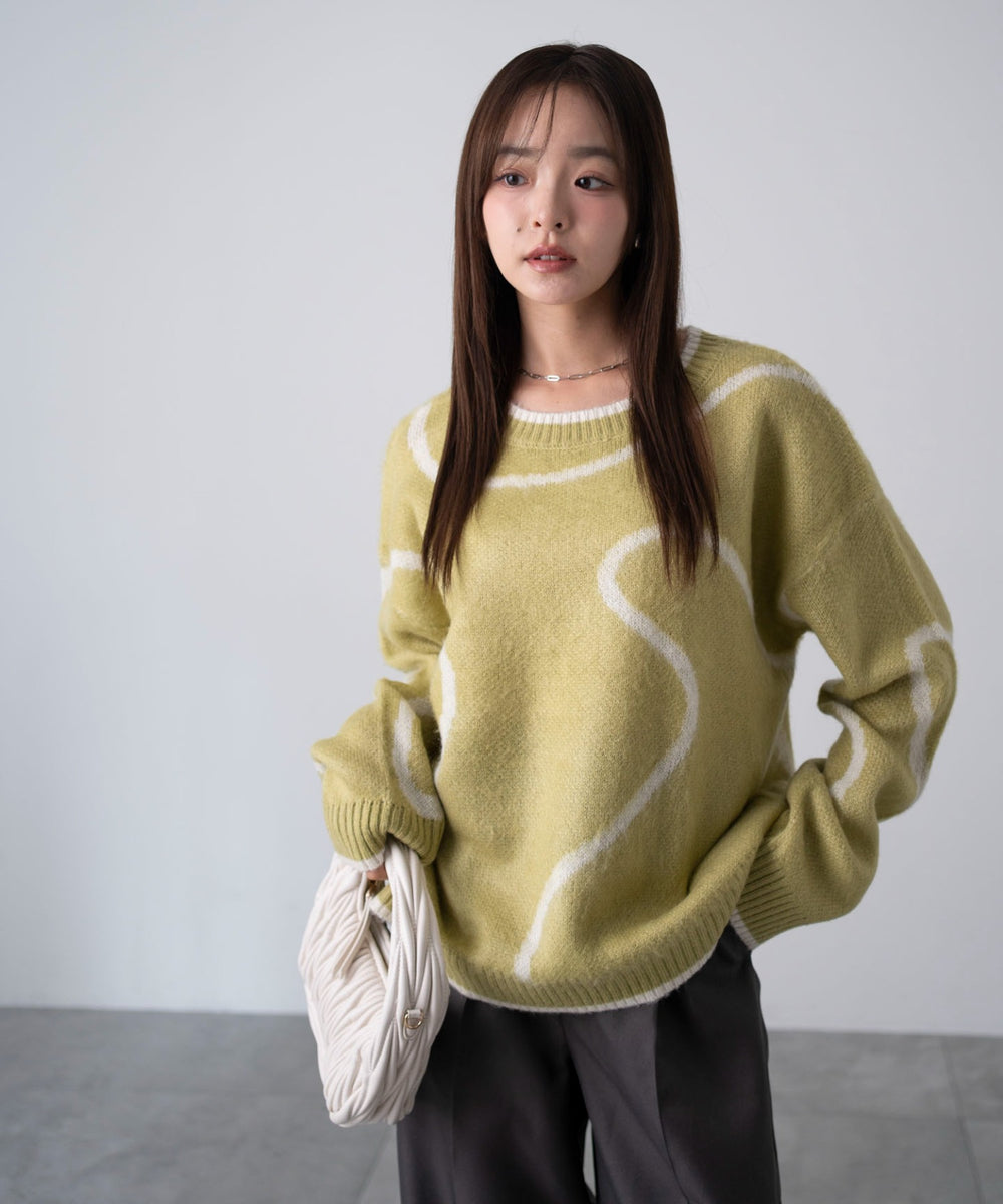 ニュアンスライン配色プルオーバー