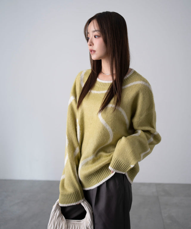 ニュアンスライン配色プルオーバー