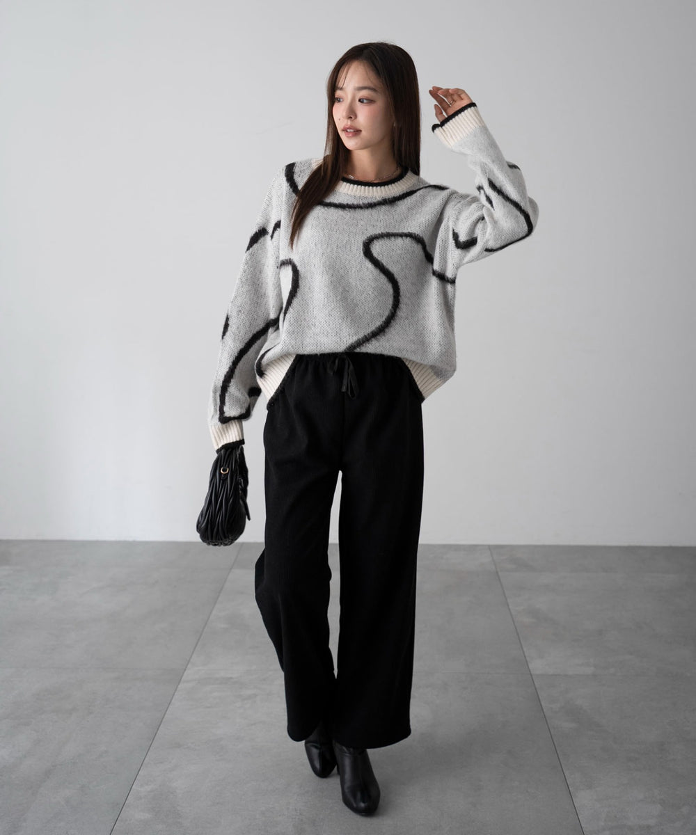 ニュアンスライン配色プルオーバー